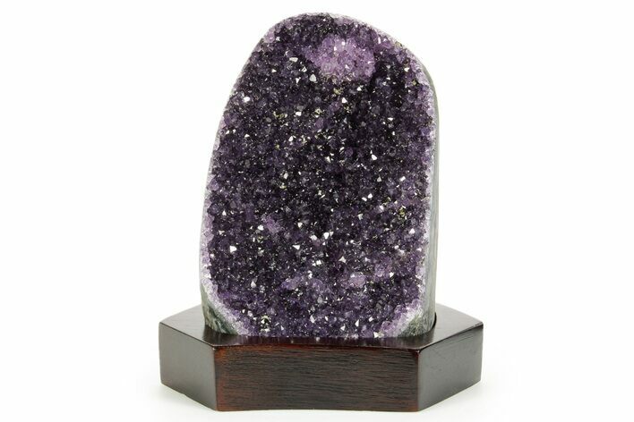 Deep Purple Amethyst Geode With Wood Base - Uruguay #371775